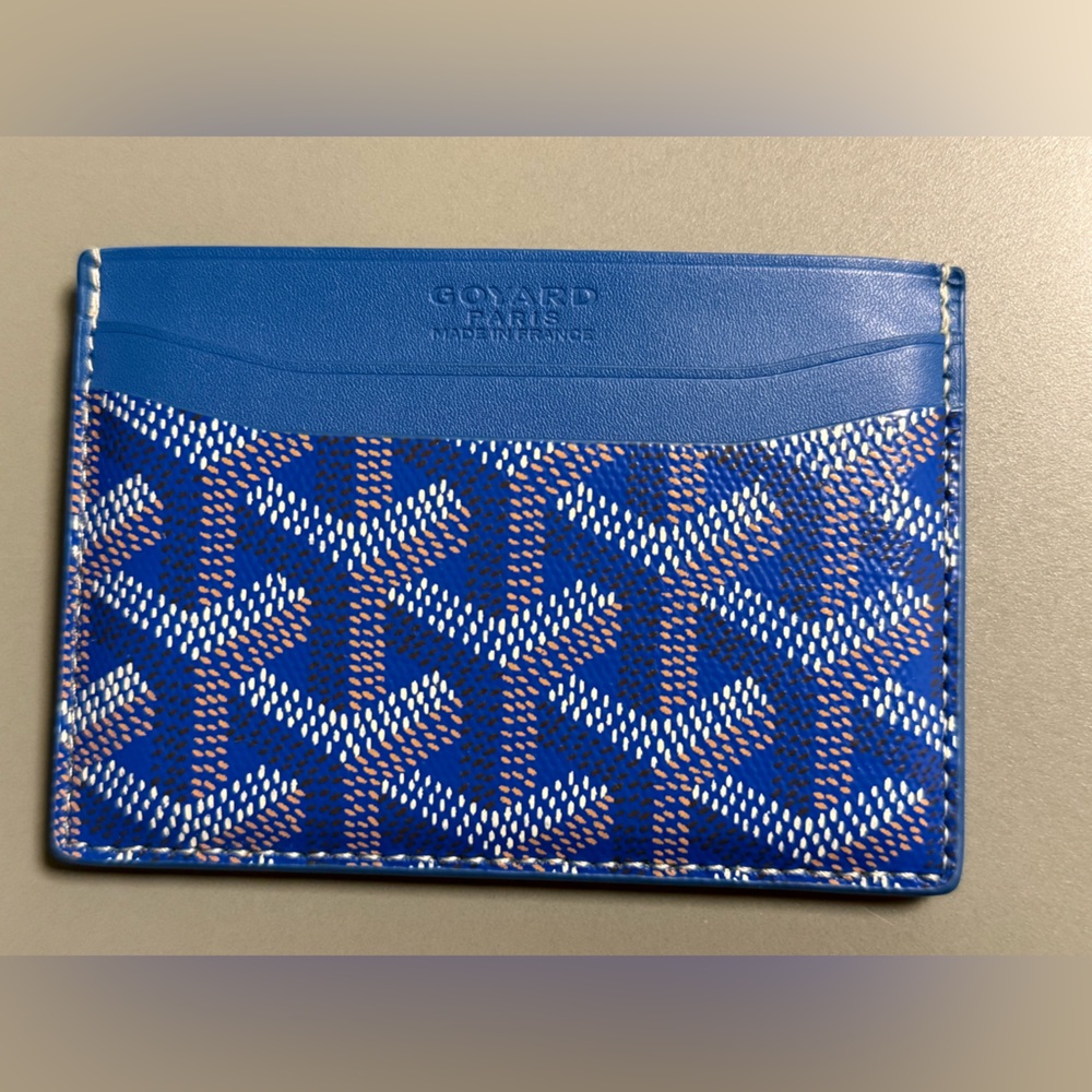 Goyard Blue and White Card Holder